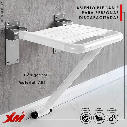 ASIENTO DE DUCHA DE ACERO INOXIDABLE CON RECUBRIMIENTO DE ABS